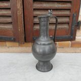 Old ewer in tin, many hallmarks - crowned eagle and others