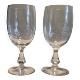 2 Verres à vin anciens cristal de Baccarat Modèle écailles années 20/30