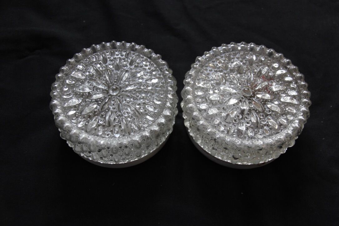 Paire de plafonniers verre bulle minimaliste