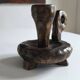 Brutalist wooden candle holder 1960