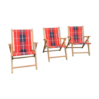 Trio of folding chairs