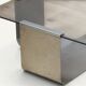 Brushed steel and smoked glass coffee table, by François Monnet – 1970s