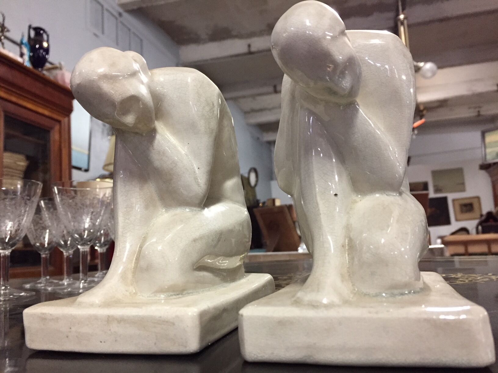 Ancient bookends by Saint Clement manufacturer