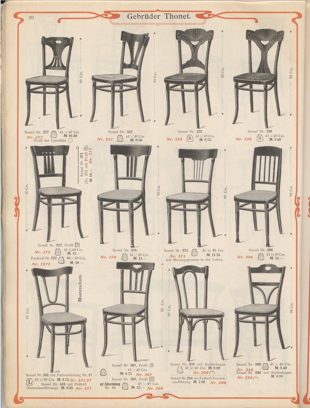 Chaise de salle à manger Jugendstil très rare n°522 par Thonet