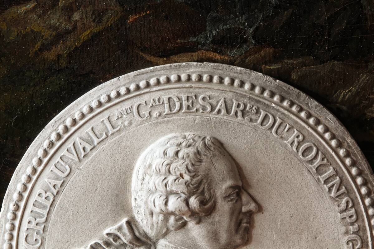 Plaster medallion, 19th century, Jean Baptiste de Gribauval