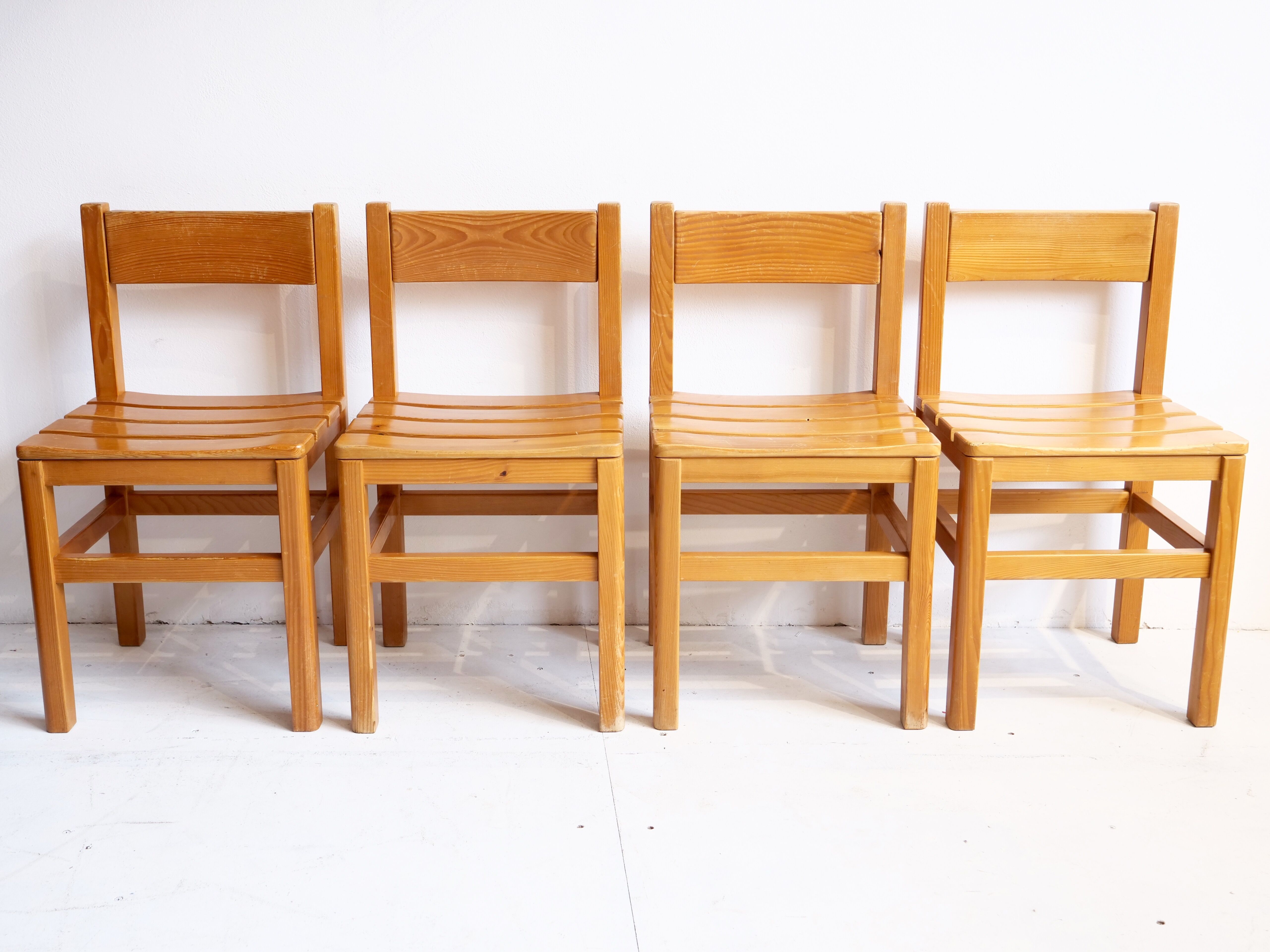 4 solid pine chairs