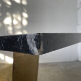 Addor 60s sculptural marble and brass coffee table