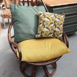 Swivel rattan armchair
