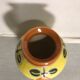 Ancient Ceramic Vase Enamelled Drawing Flowers Years 50 Vintage