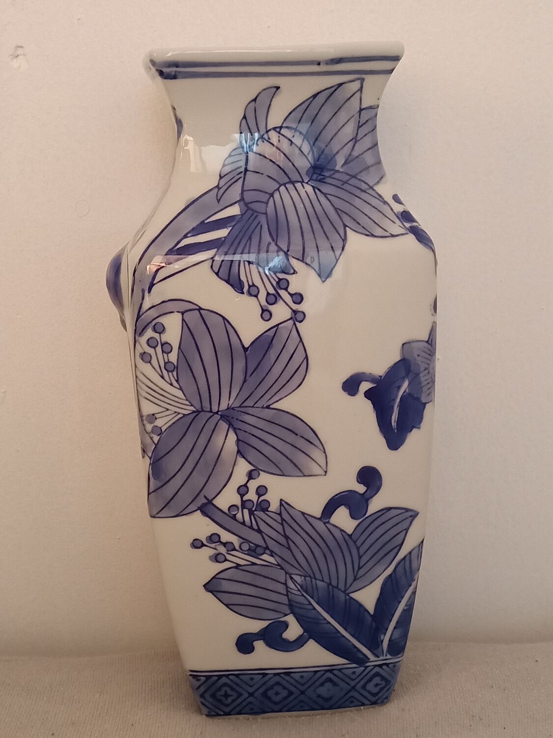 Asian style vase handmade floral decoration