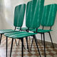 Chaises skaï vert années 50