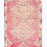 3x10 Rug For Kitchen Pink Turkish Runner Rug, 86x321Cm SK 18318