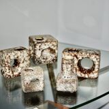 Set of vintage cubist ceramic vases by schaffenacker 1970