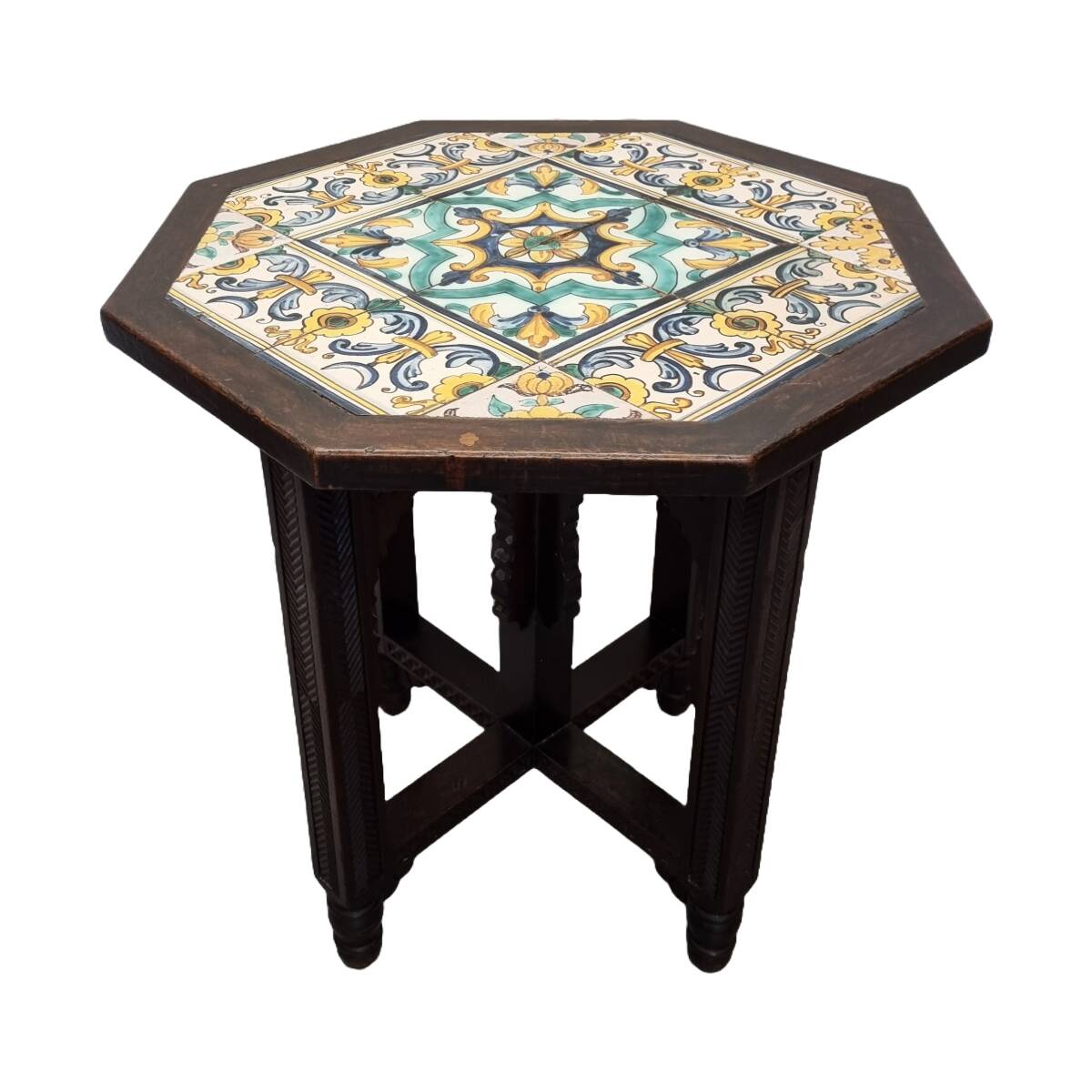 Vintage Southern European Side Table Tile Top 2nd Half Of The 20th Century