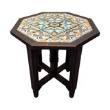 Table d'appoint vintage d'Europe du Sud avec plateau en carrelage, 2e moitié du 20e siècle