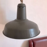 Suspension enamelled khaki lampshade