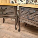 Pair of renovated solid wood bedside tables