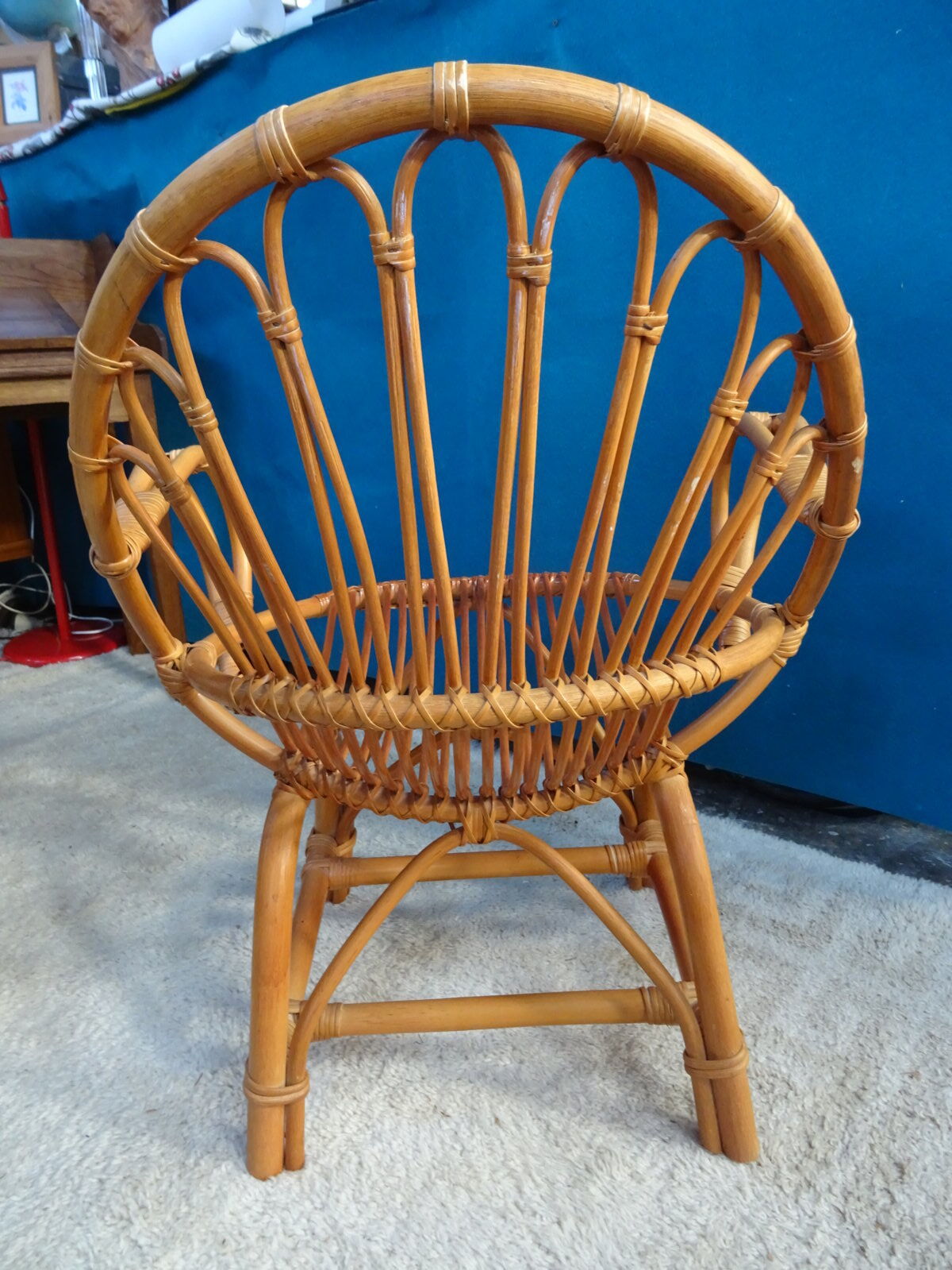 Fauteuil rotin coquille adulte