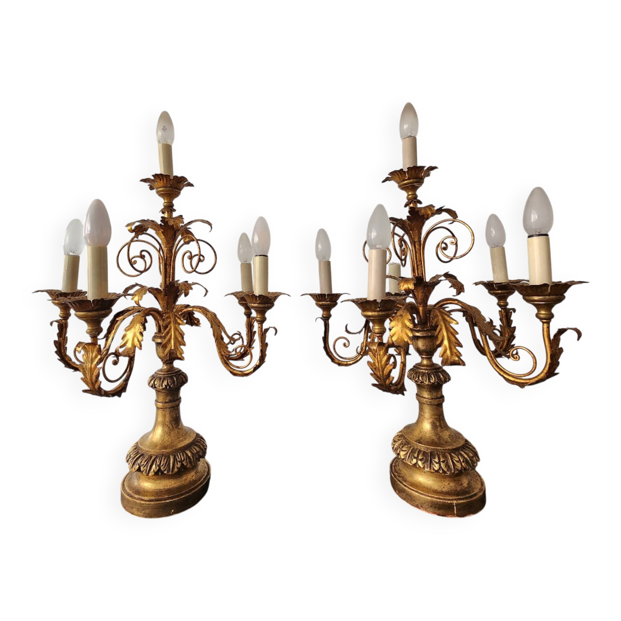 Antique gilded hand-forged hand-carved Florentine Louis XV, Italy
