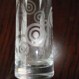 Crystal vase Baccarat roll tube engraved
