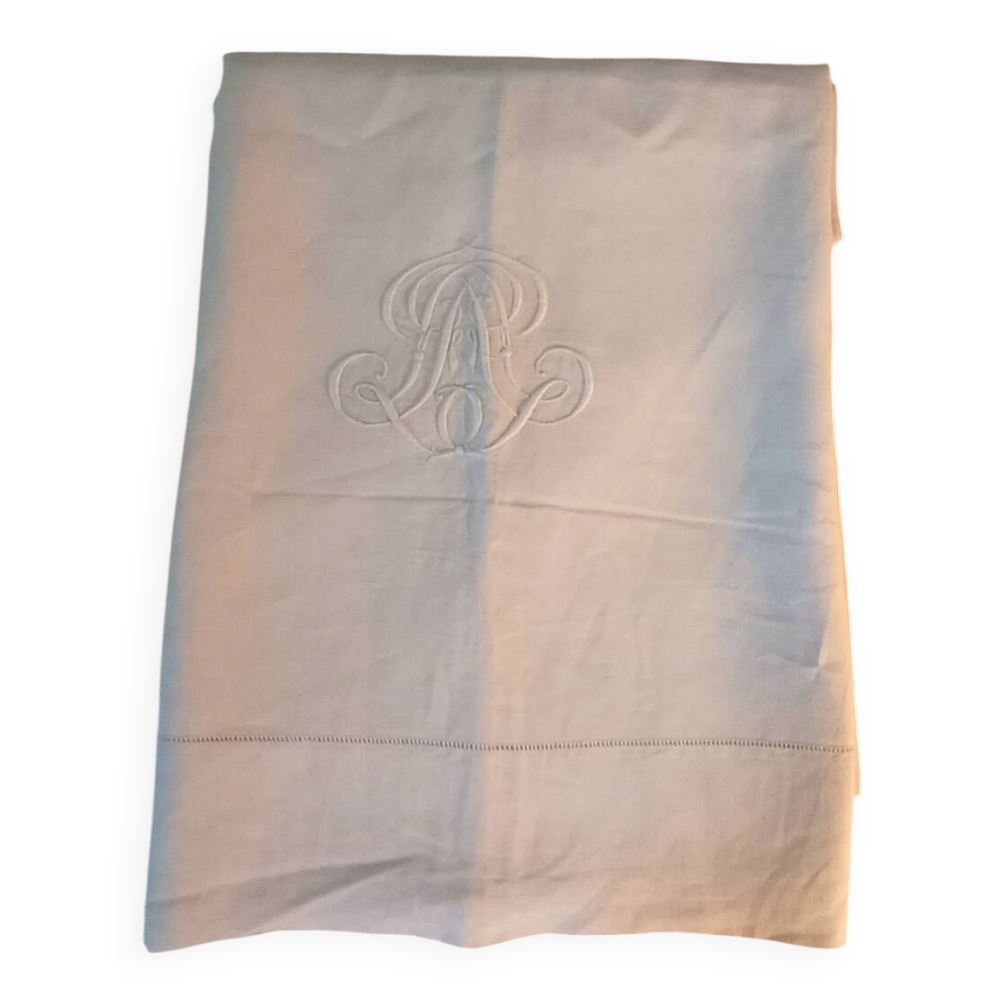 Antique monogrammed fabric
