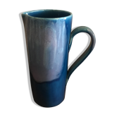 Blue enamelled pitcher Vallauris