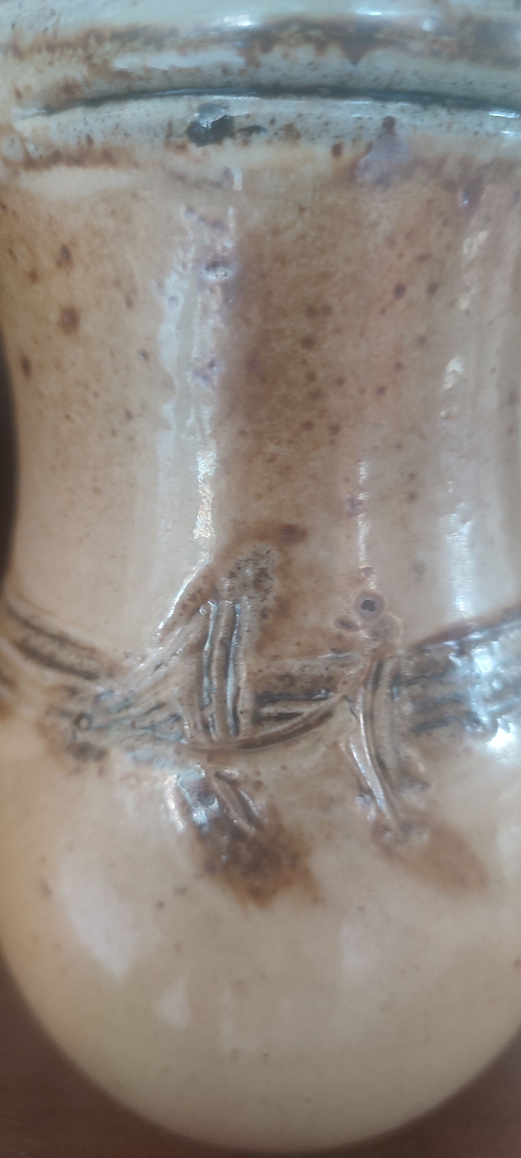 Vintage salt-glazed stoneware jug "le don" (suzy atkins)