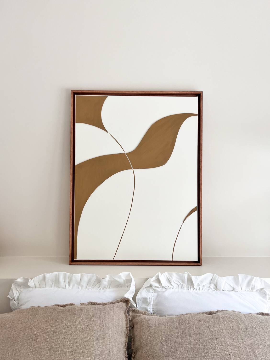 Cream and camel relief table.