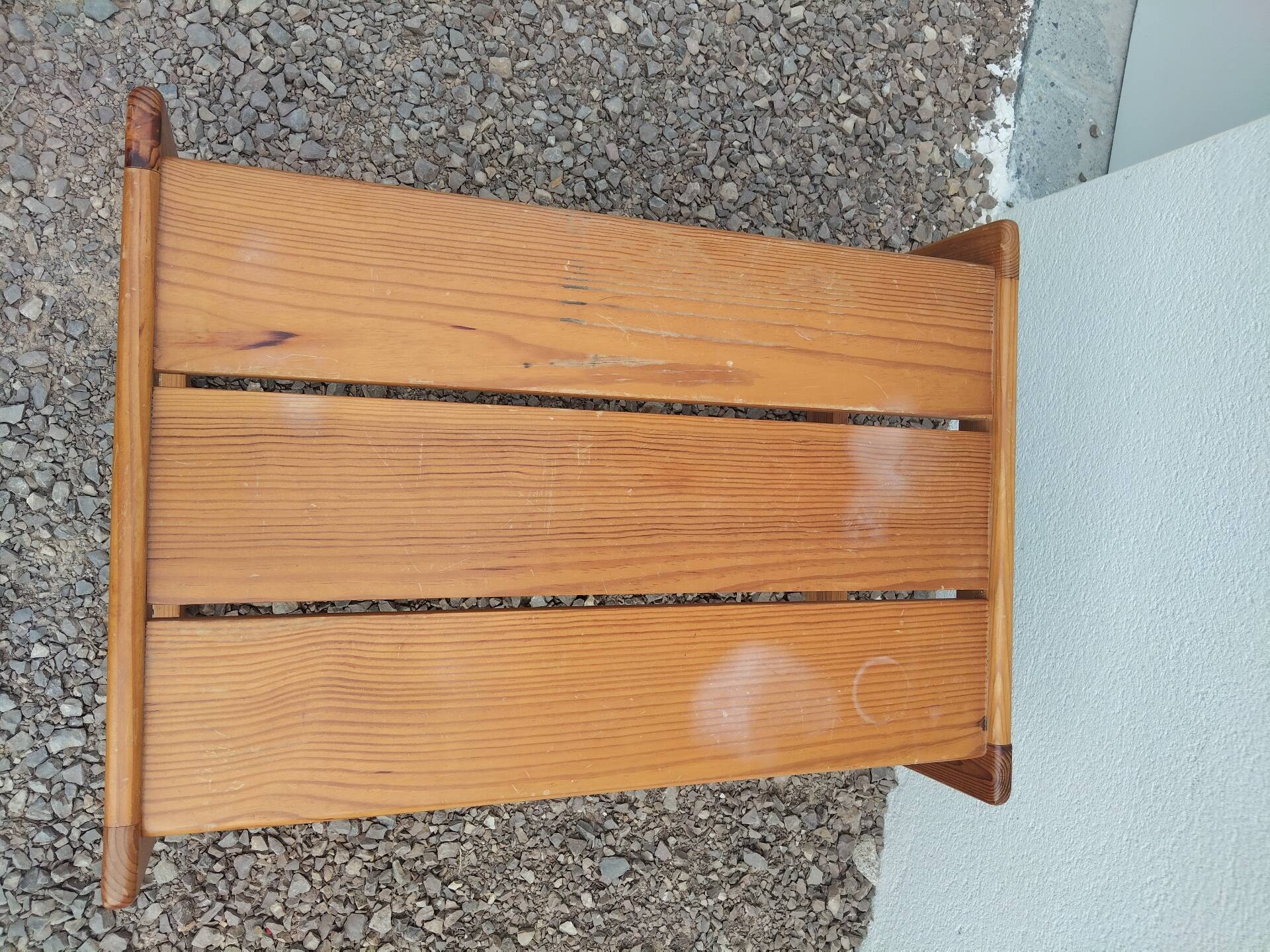 Table basse vintage en pin massif, années 1970