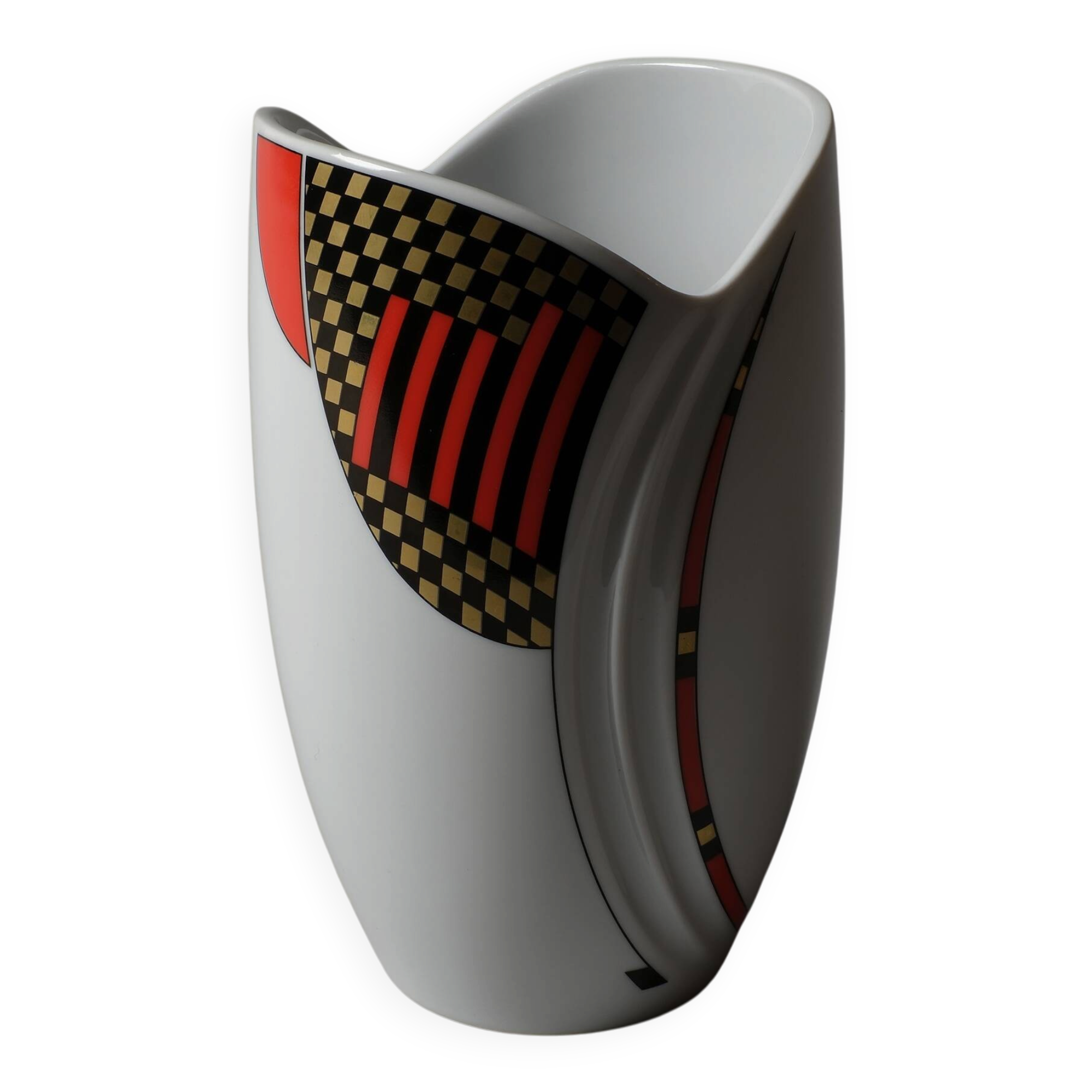 Vase Mitterteich Bavaria, géométrique postmoderne, Allemagne, années 1980