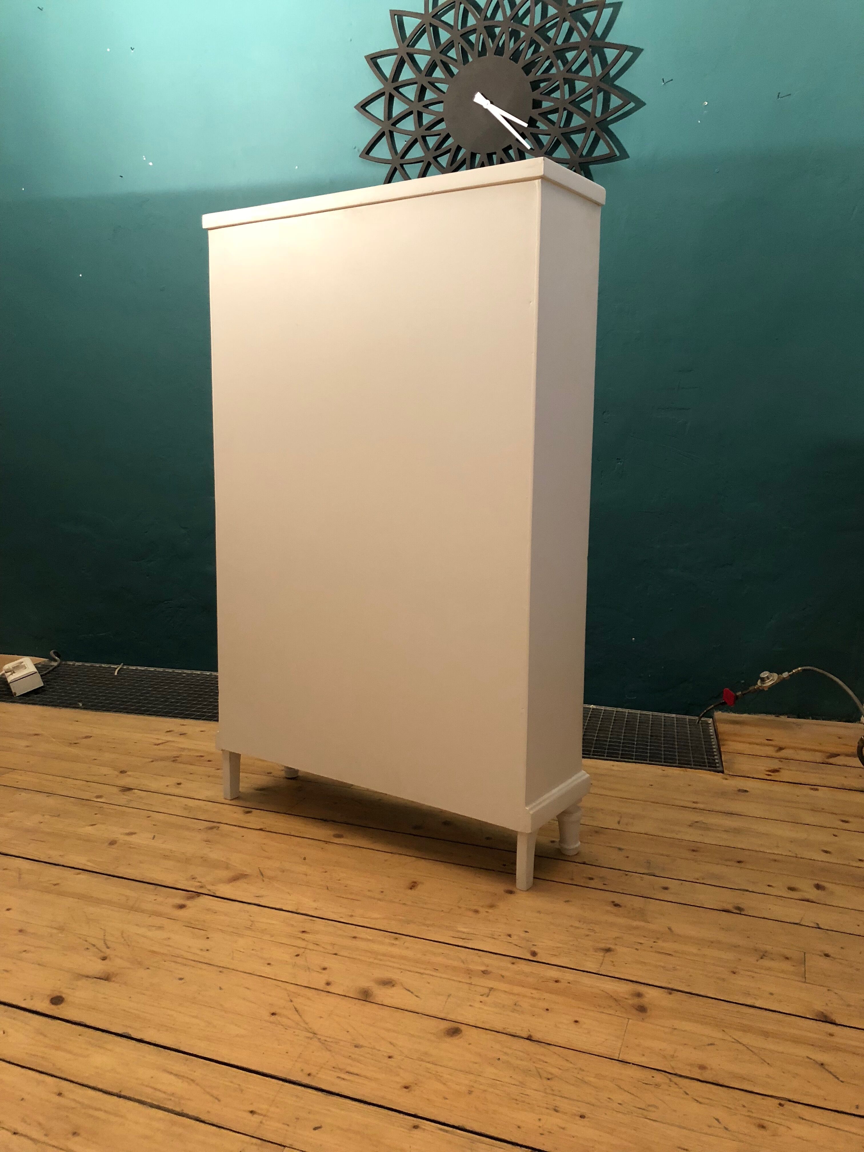Old bookcase shelf matte white color