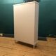Old bookcase shelf matte white color