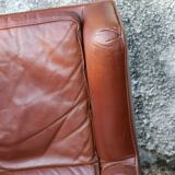 Pair of armchairs with very soft leather ears 80s