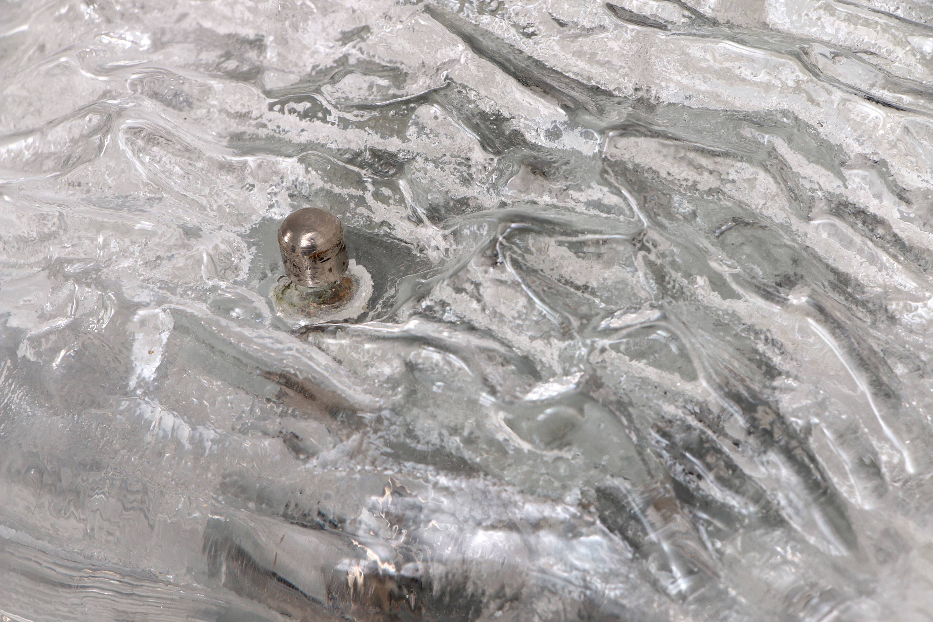 Large wall lamp Peil & Putzler ice glass, 1960 Germany