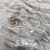 Large wall lamp Peil & Putzler ice glass, 1960 Germany