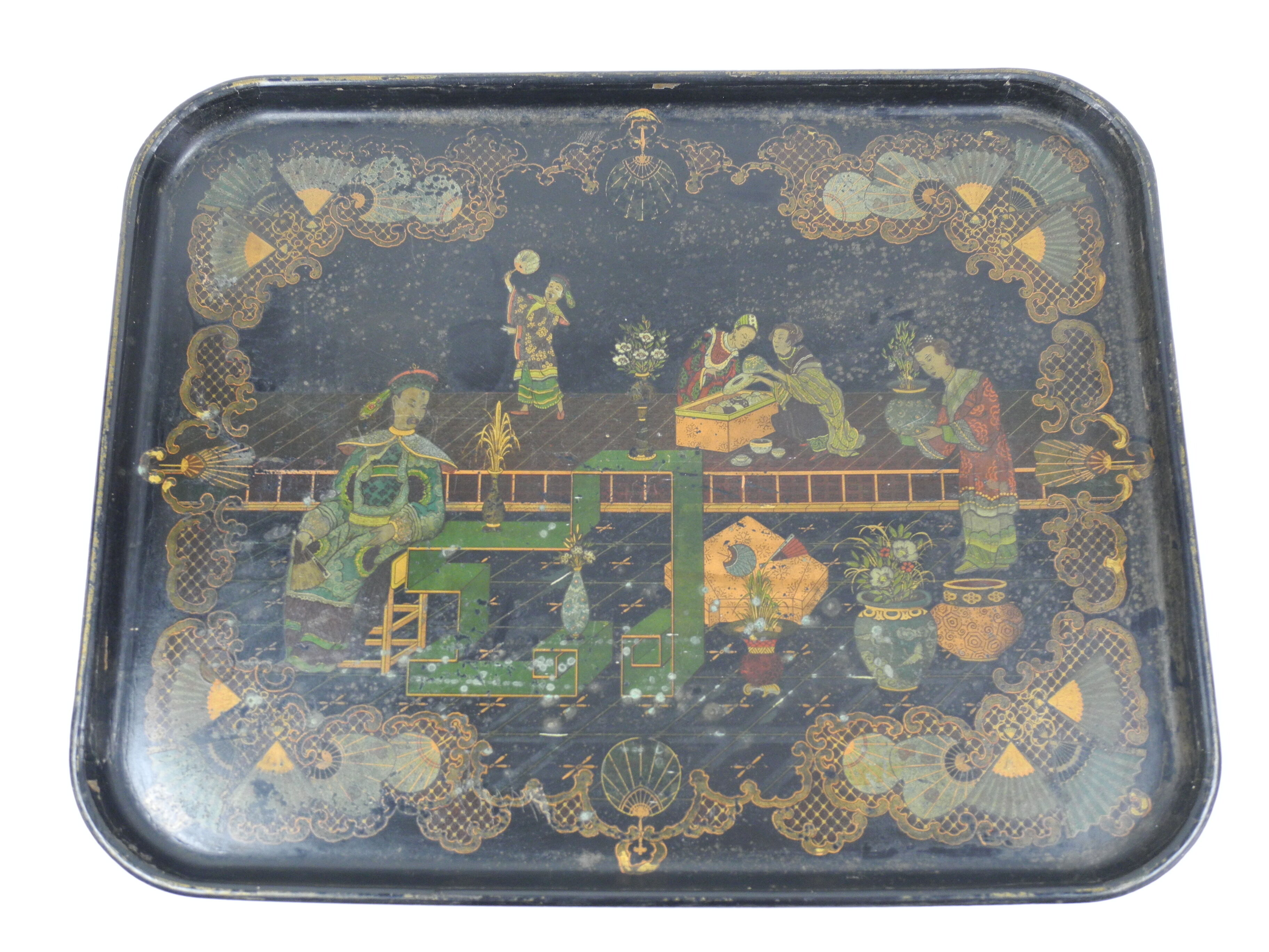 Napoleon III boiled cardboard tray old boiled cardboard tray