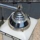 Art deco wall lamp in chromed metal and enamelled opaline glass