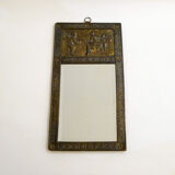 Small wall mirror, repulsed metal frame 16x30cm