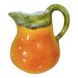 Vintage pear pitcher, antique Italian ceramic