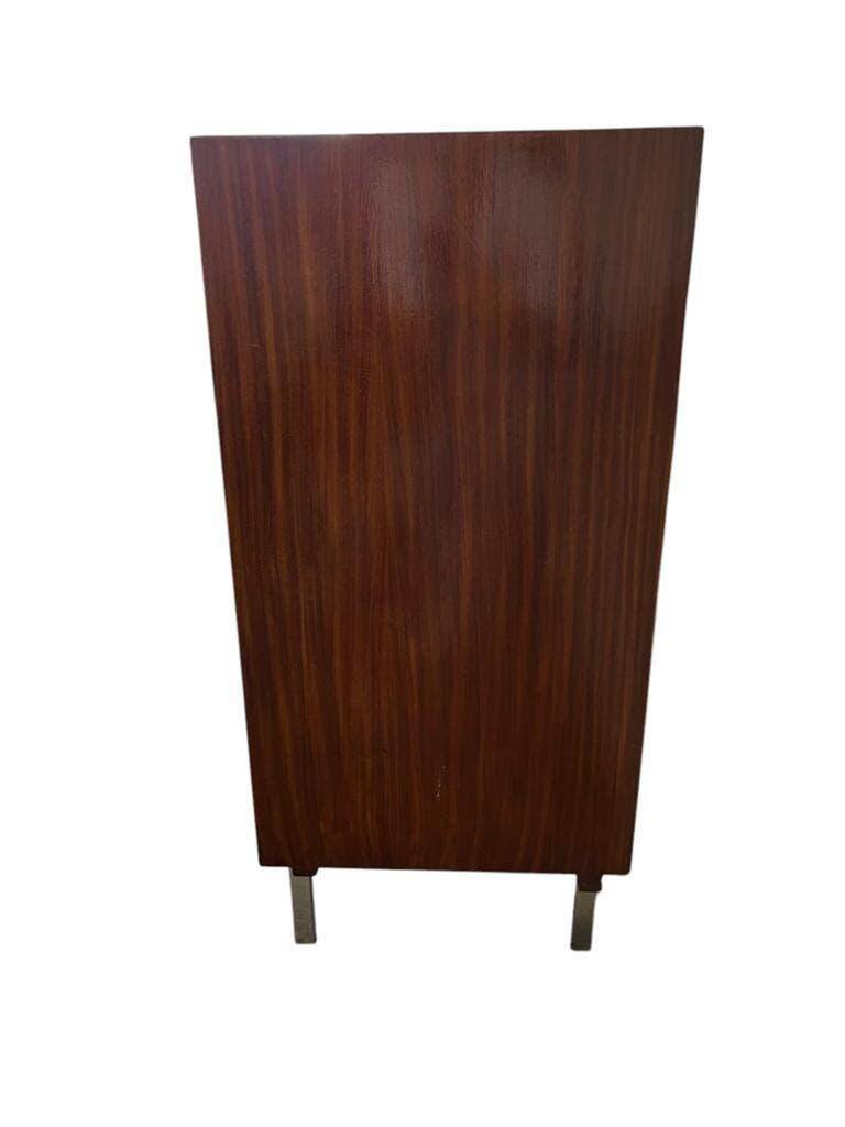 Commode vintage en bois sur pieds en acier