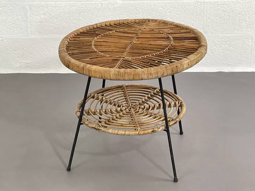 Rattan side table