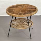 Rattan side table