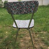 Duo of chairs formica patterns flowers graffiti