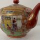 Teapot Satsuma porcelain polychrome décor signed Koshida around 1920