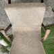 Art Deco set 1940 - 2 bridge chairs and a brown stool, wood and fabric.