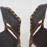Pair of Antique Embossed Leather Chairs