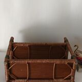 Vintage wicker wall shelf