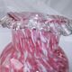 Vase ball old Clichy collection blown glass speckled white pink