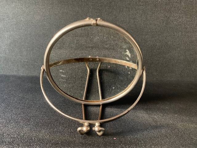 Small old barber's mirror, round, 2 sides, 1930