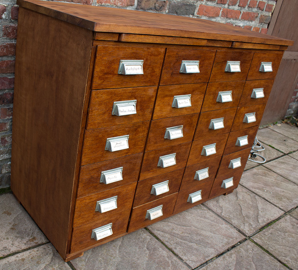 Medicine cabinet with 24 drawers